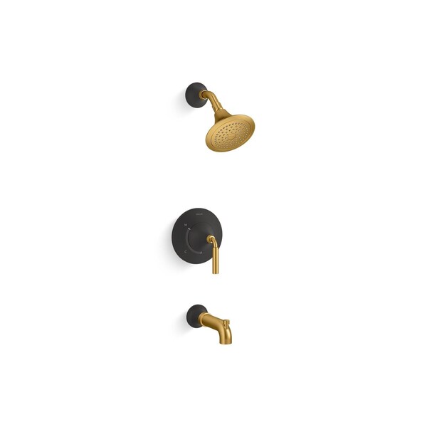 Kohler Tone Rite-Temp B/S Trim 1.75 GPM Matte Black with Moderne Brass TS27421-4G-BMB - main